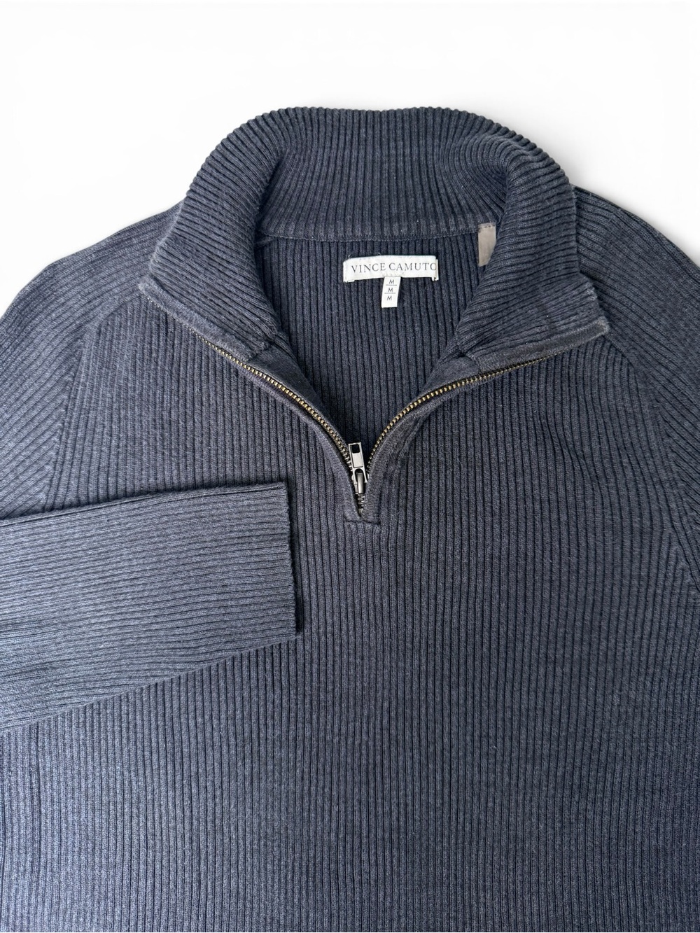 Vince Camuto Men’s Ribbed Quarter Zip Sweater Size M